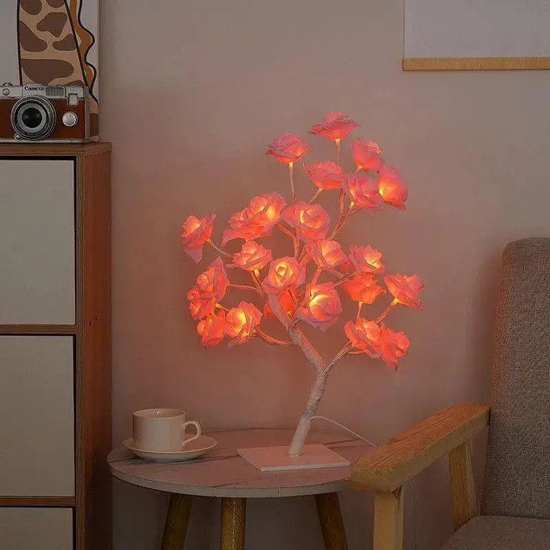 Лампа настільна XPRO NNG-05 24 LED Рожева троянда тепле світло 220V (44897-NNG-05_277) - фото 3