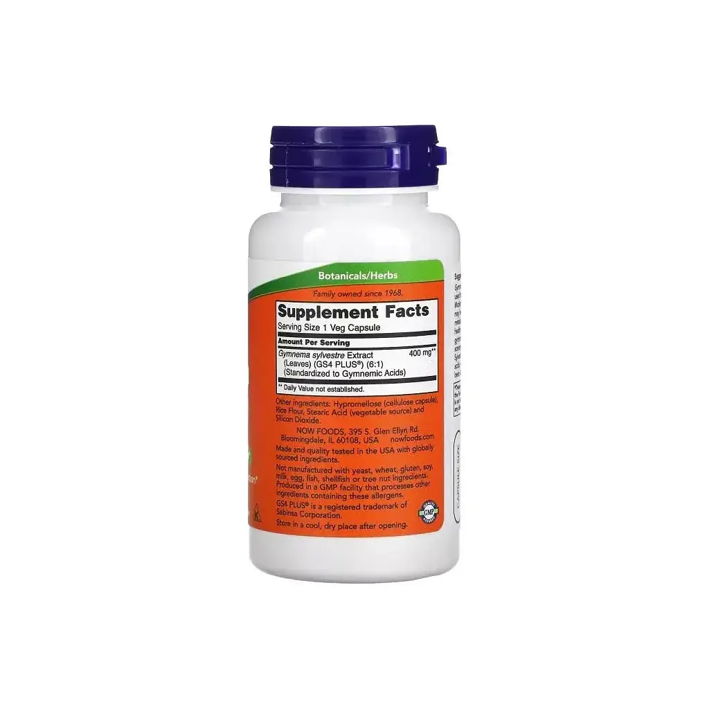 Трави Now Foods Джимнема сильвестра, 400 мг, Gymnema Sylvestre, 90 вегетаріанських капсул (NOW-04707) - фото 2