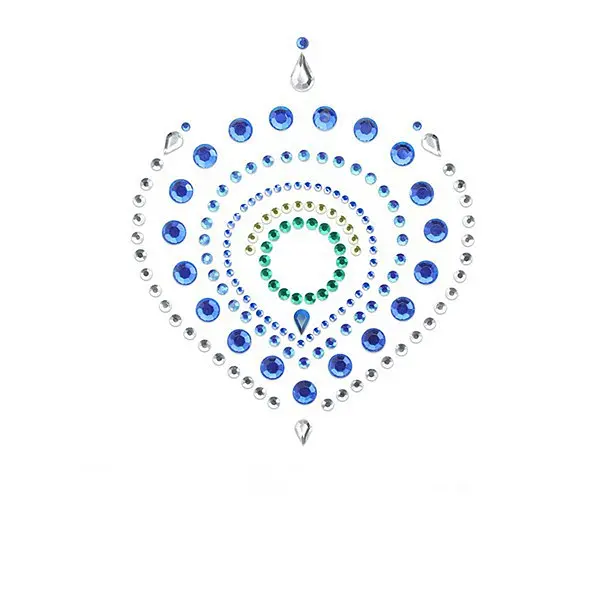 Прикраси для грудей та бікіні зі стразами Bijoux Indiscrets Flamboyant смарагдово-блакитний - фото 2