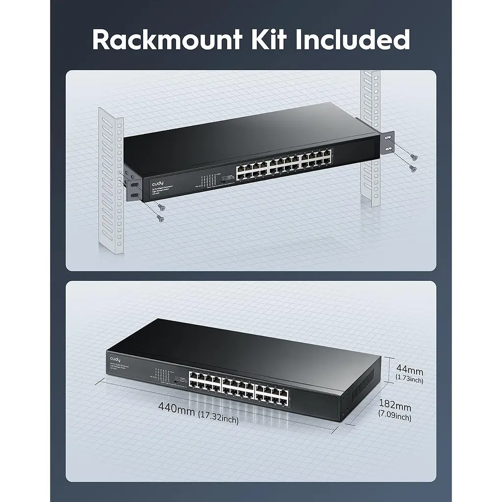 Комутатор Cudy GS1024E 24-Port Gigabit Easy-Managed Switch (GS1024E) - фото 6