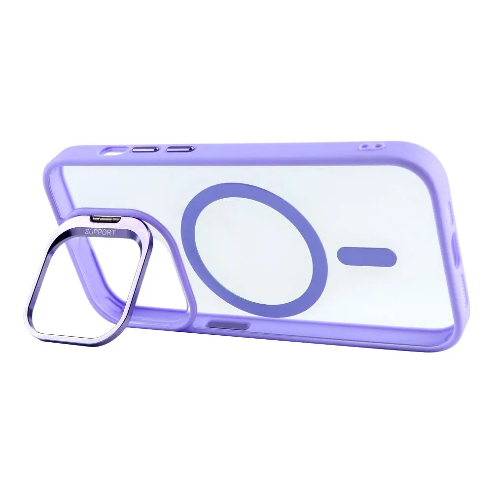 Чохол із підставкою MagSafe TPU PC Metal Stand Case Apple iPhone 14 Pro Purple - фото 2
