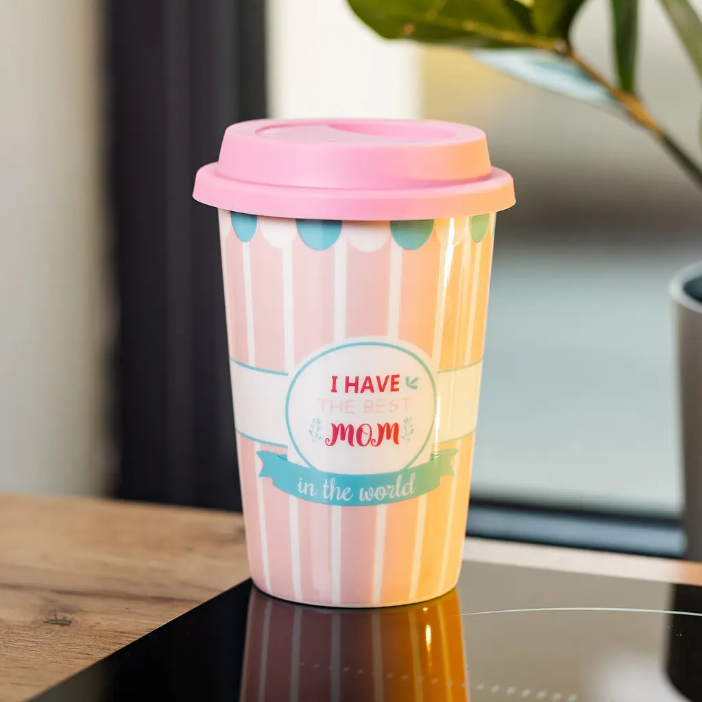 Стакан порцеляновий 420 мл із силіконовою кришкою, i have the best mom Liling Rongxiang Ceramic RX-N240288HM - фото 3