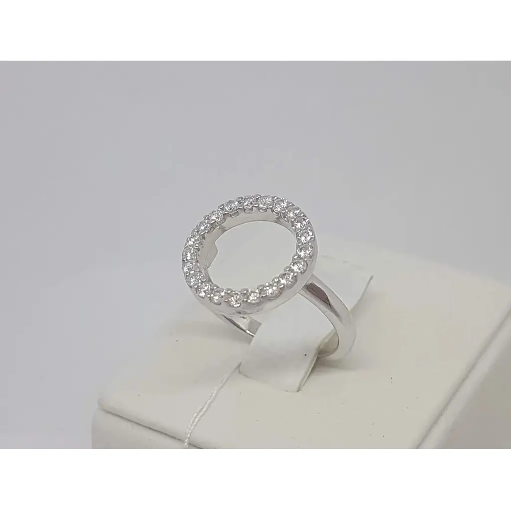 Срібне кільце Лазурит з фіанітами. 19244Р 17,5 - фото 4