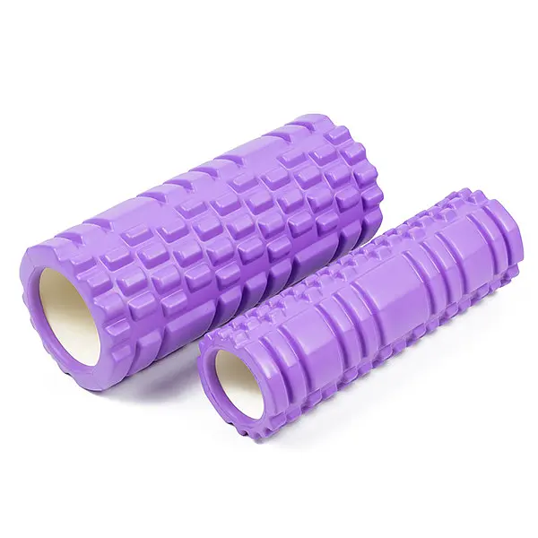 Масажний ролик EasyFit Grid Roller Double 33 см Фіолетовий - фото 2