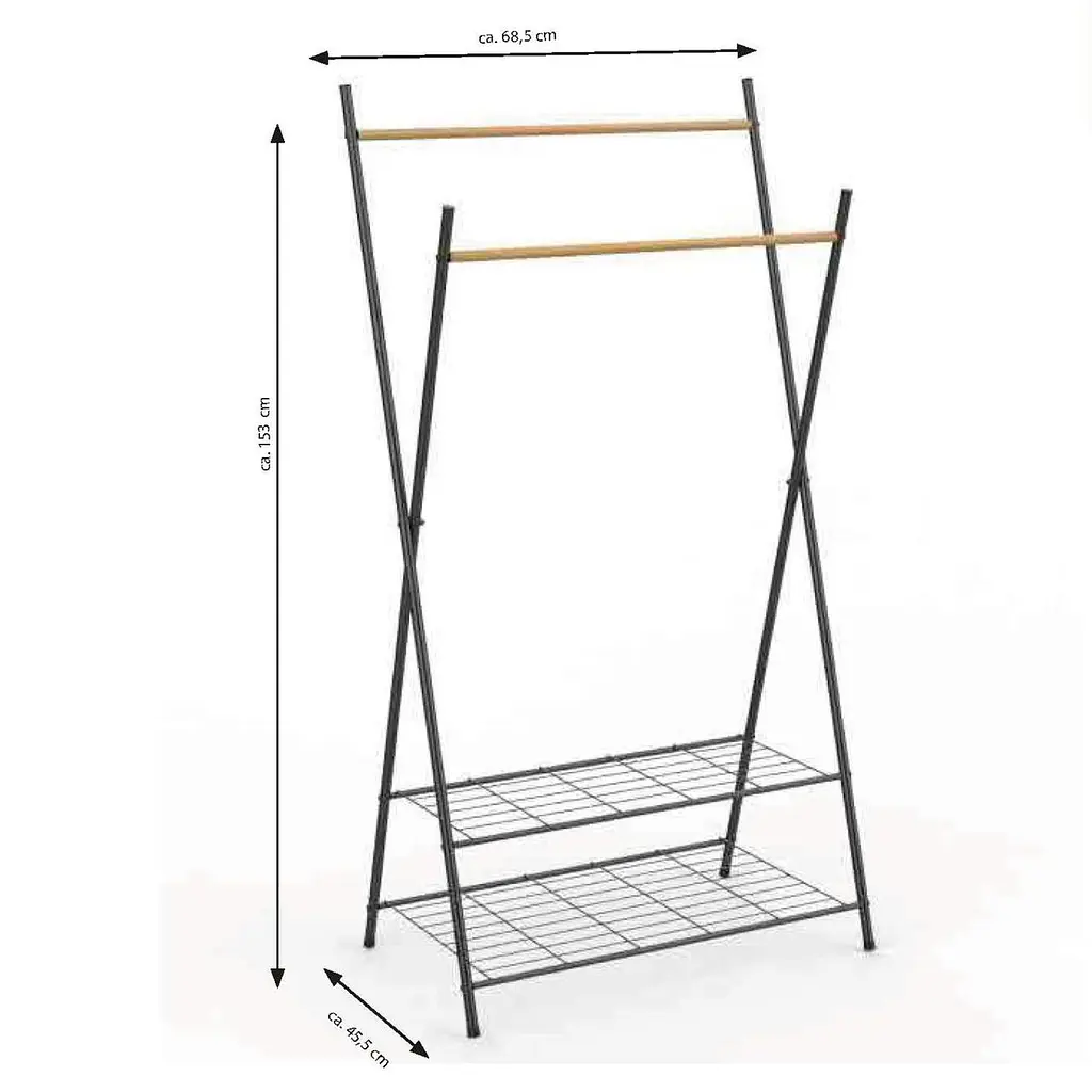 Стійка для одягу Casa Si Garment Rack Bamboo Black (CS92309W04), чорний - фото 5