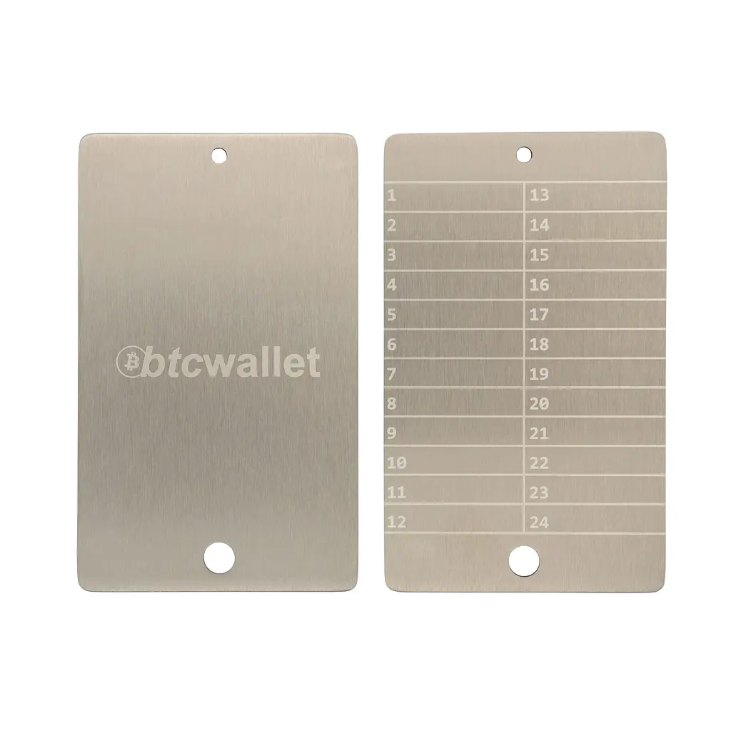 Металеві пластини Btcwallet White Plate with Seals для зберігання сід-фрази, 2 шт + 2 пломби + гравірувальна ручка - фото 2