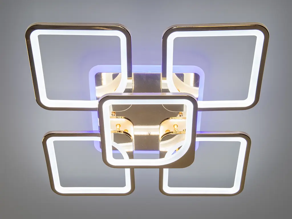 Золотая люстра с пультом, диммером, 150Вт. - фото 3