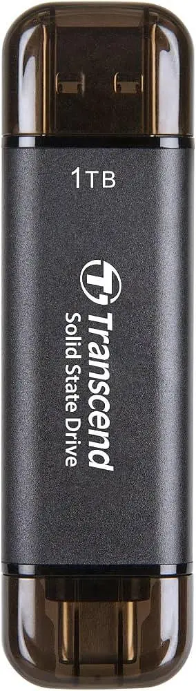 Портативний SSD накопичувач Transcend ESD310C 1TB (TS1TESD310C) 2 інтерфейси USB-C + A сірий - фото 2