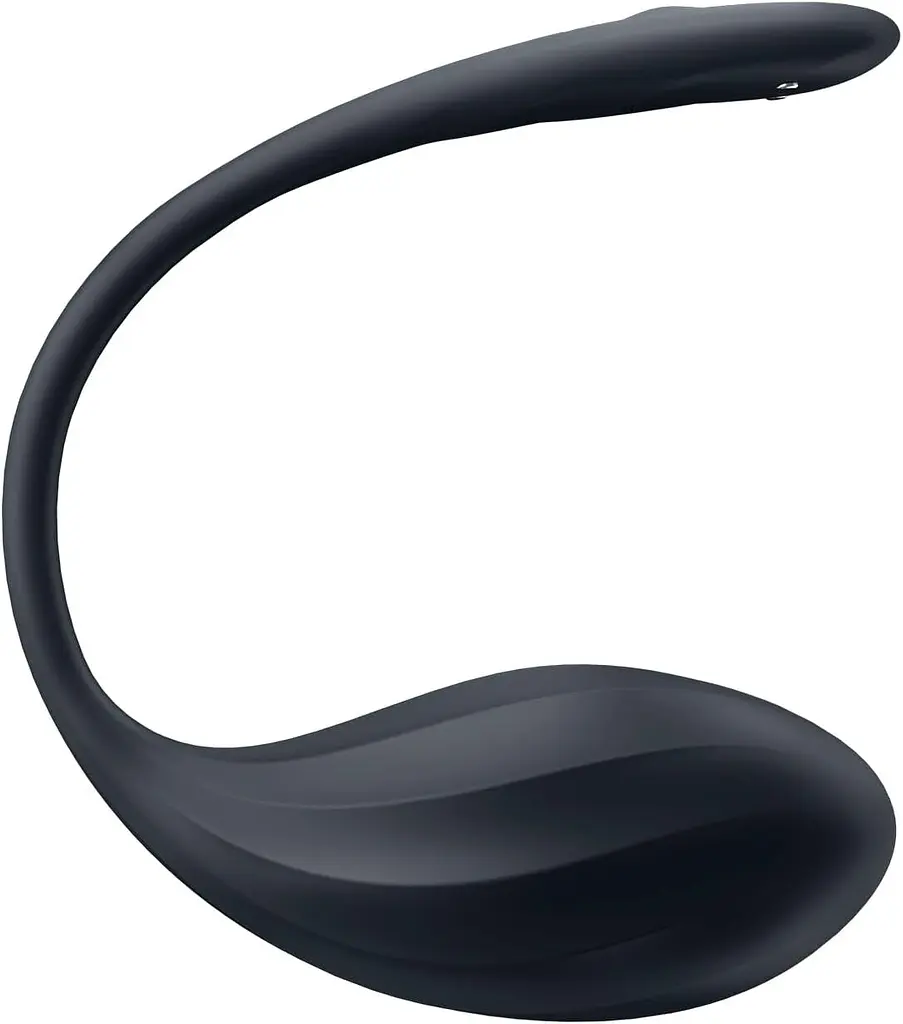 Смарт-віброяйце Satisfyer Ribbed Petal Connect App Black, керування зі смартфона, пульт ДК - фото 3