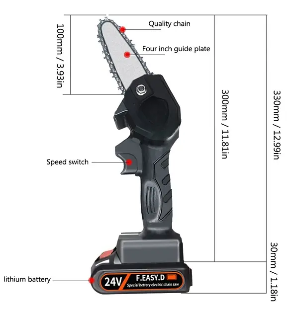 Ланцюгова пила акумуляторна Chainsaw акумулятор 24V - фото 6