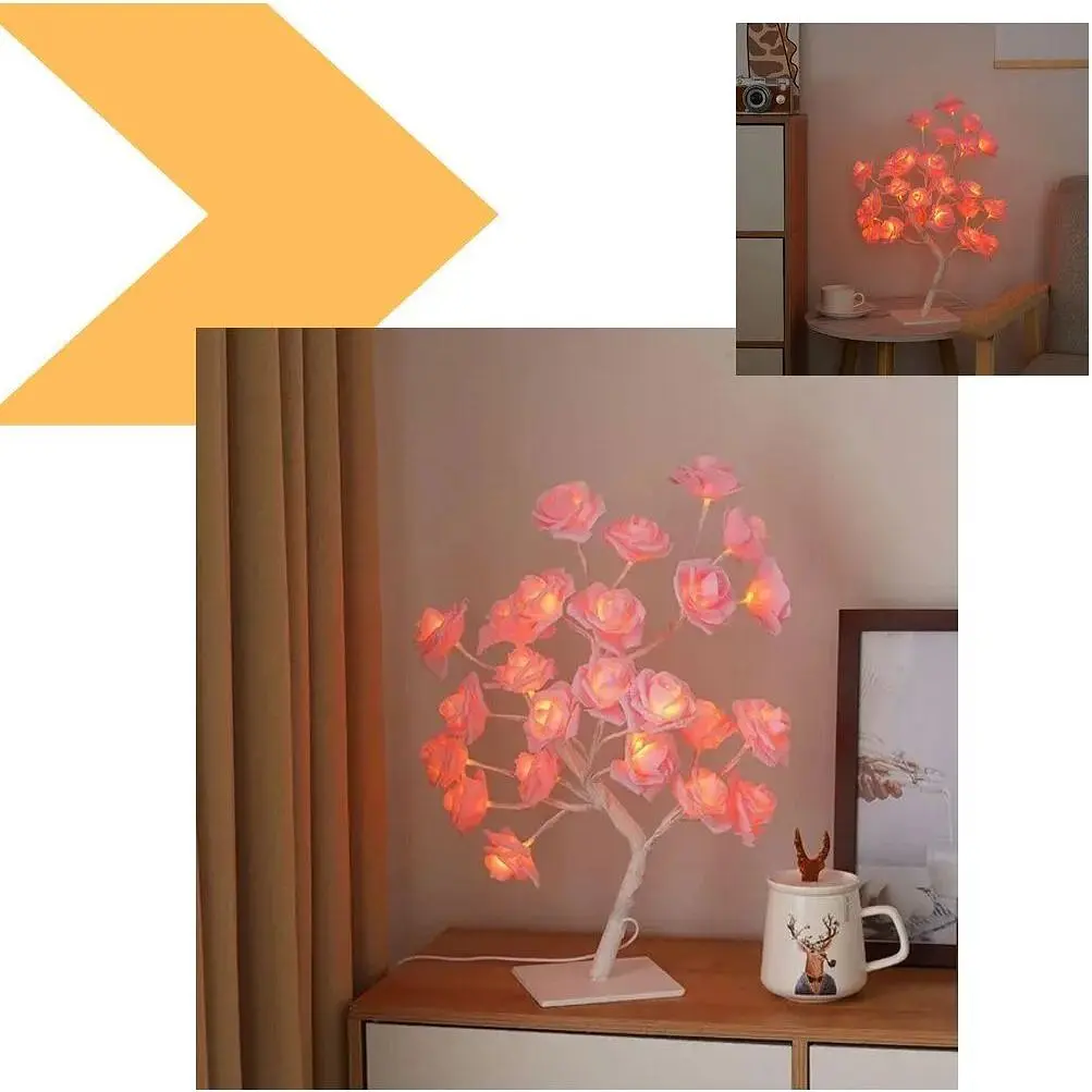 Лампа настільна XPRO NNG-05 24 LED Рожева троянда тепле світло 220V (44897-NNG-05_277) - фото 4