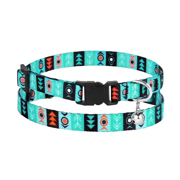 Нашийник для собак BronzeDog Urban застібка пластикова з дзвіночк Інки XS - фото 3