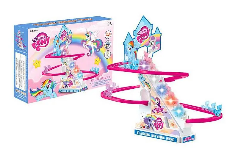 Дитячий інтерактивний трек гірка з фігурками поні My Little Pony 2012U, в коробці 24х5, 8х17см