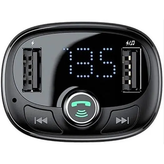 FM трансмітер Bluetooth модулятор Baseus S-09 2USB CCALL-TM01 чорний - фото 3