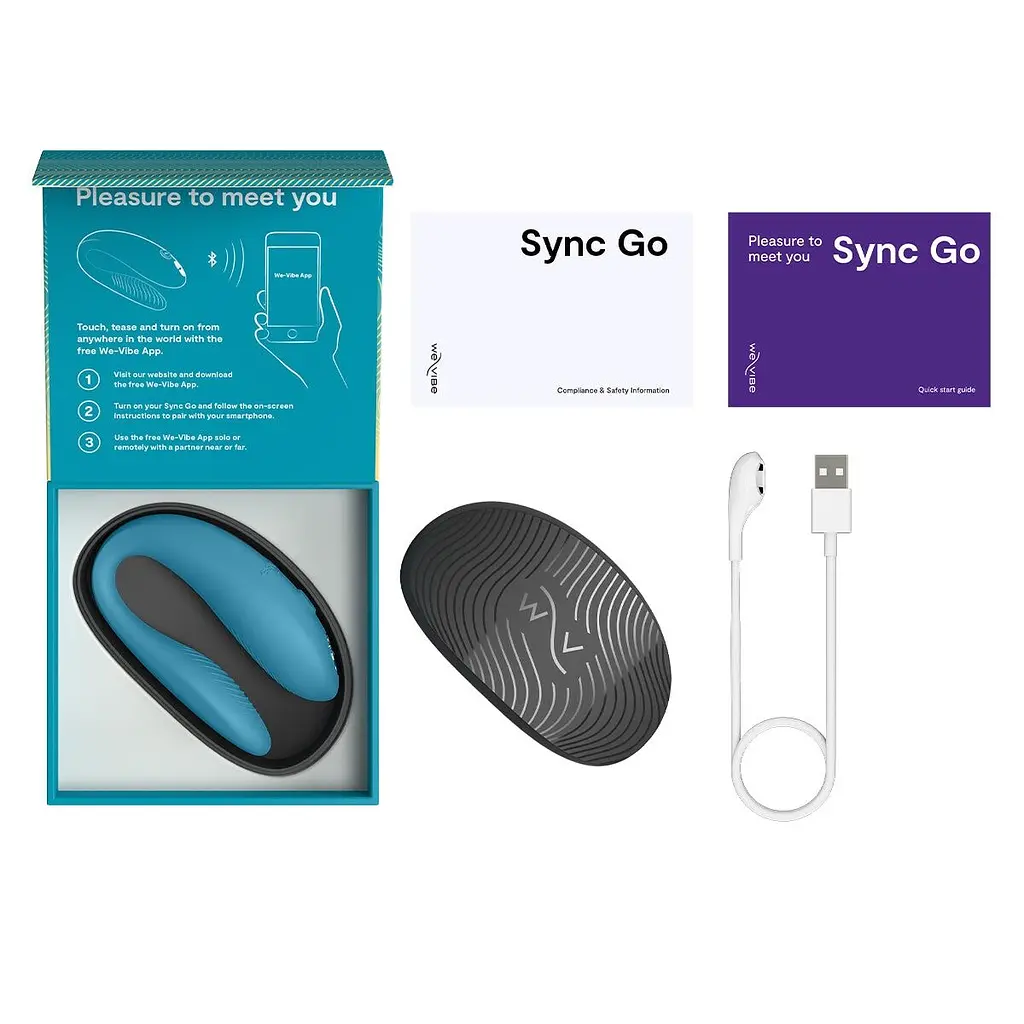 Смарт-вібратор для пар We-Vibe Sync GO Turquoise, тревел-кейс - фото 8