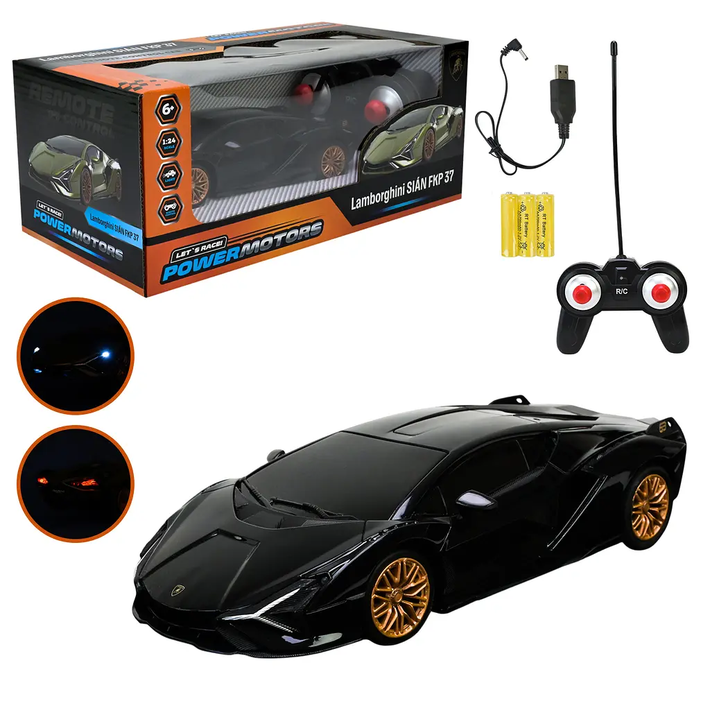 Машина на р/к PM2411 POWERMOTORS, 1:24 LAMBORGHINI SIAN, акумулятор, світло, в коробці (6906231364499) - фото 7