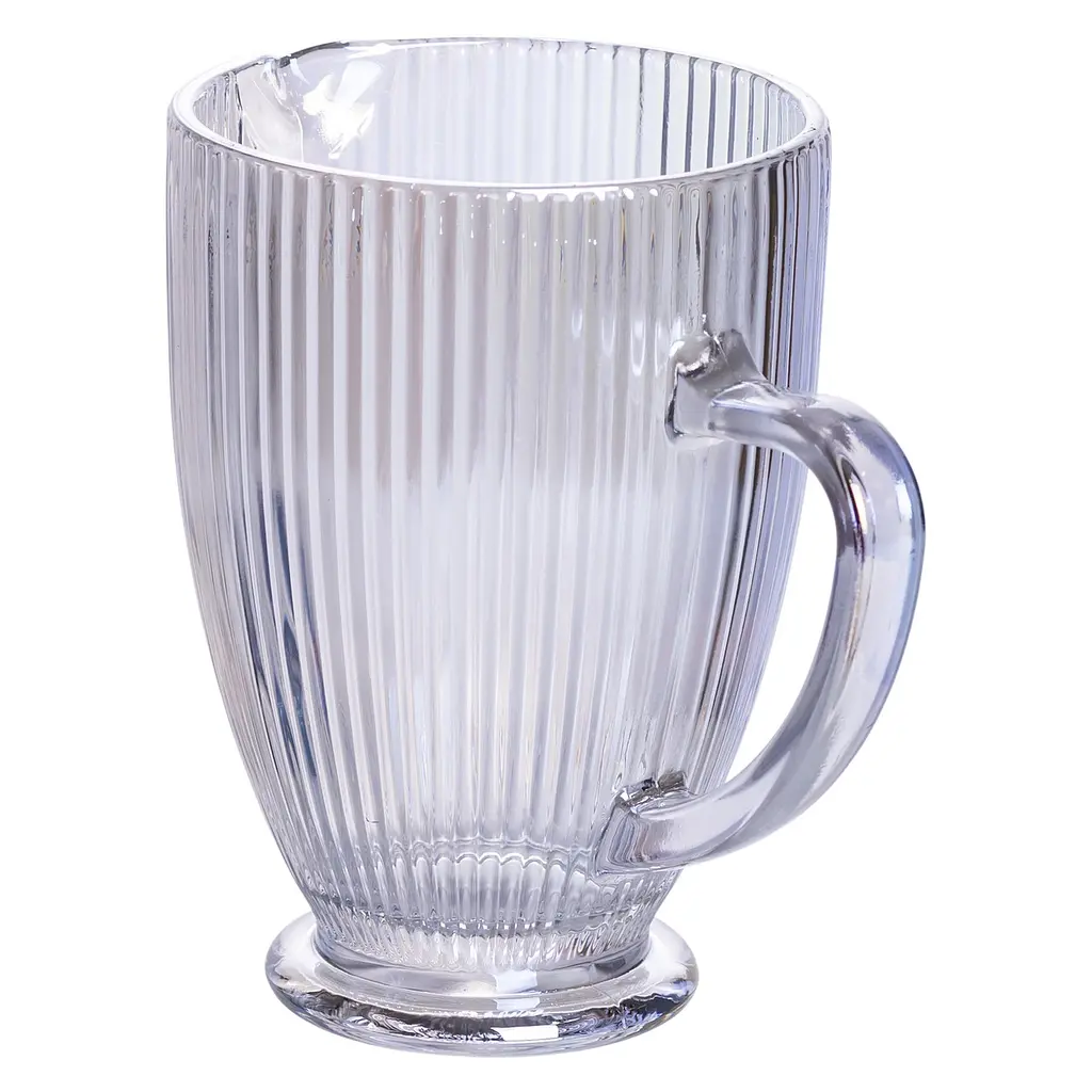 Кувшин для компота 1.2 л прозрачный ребристый стеклянный фигурный 18.2 см Хамелеон Yiwu HP7118RB - фото 3