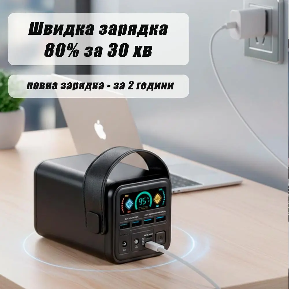 Повербанк O2 Project 60000 mAh 100W для Ноутбука Макбука Зарядна Станція 6 портів потужний повербанк 65W 20V 5A - фото 5