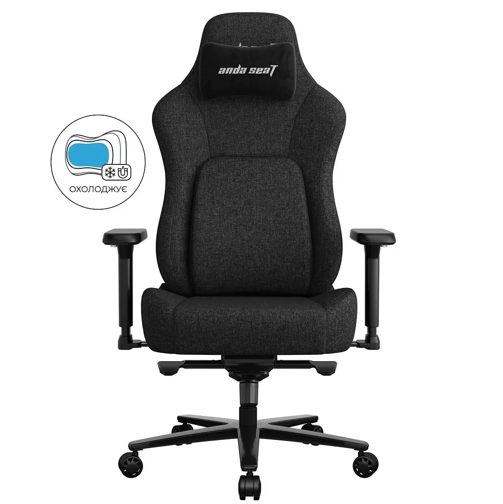 Ігрове крісло Anda Seat Phantom 4 Pro L Black Fabric (AD18YSDC-72-B-F-B02) - фото 8