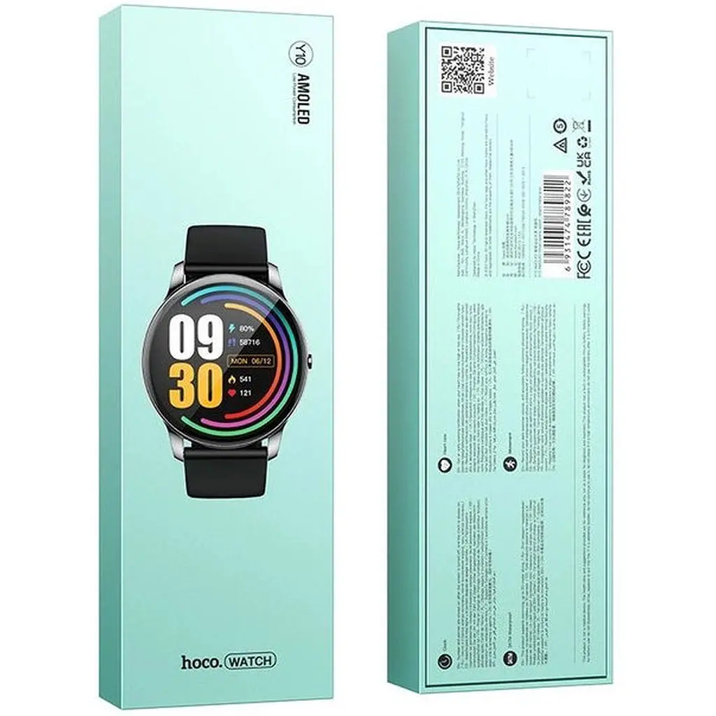 Смарт часы Hoco Y10 с дисплеем AMOLED серые - фото 2