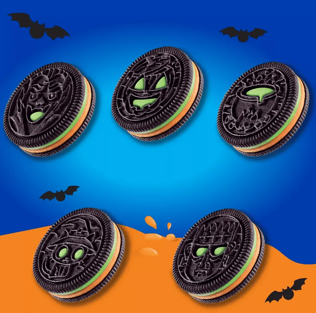 Печиво Oreo Halloween Green and Orange Creme Chocolate Sandwich Cookies 650г - фото 3