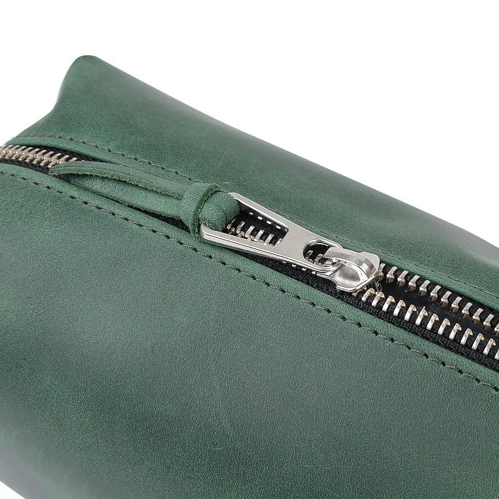 Косметичка несессер зеленая GRANDE PELLE 18х10х7 см acs0032151 - фото 4