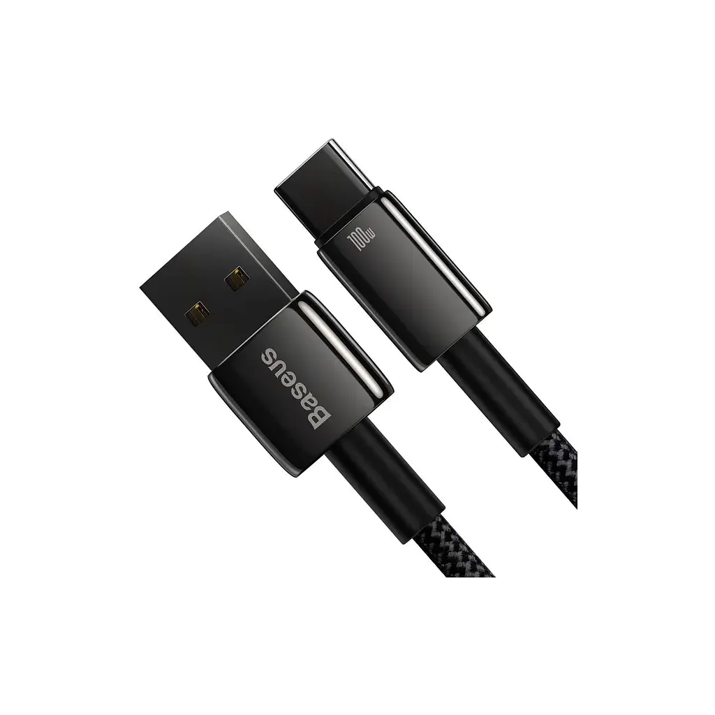 Дата кабель USB 2.0 AM to USB-C 1.0m 100W black Baseus (CAWJ000001) - фото 4