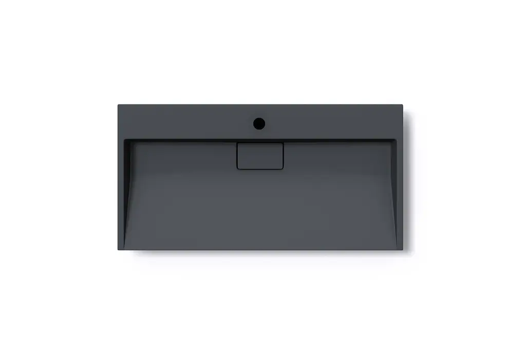 Умивальник VBI Este підвісний з отвором під змішувач 90x46 см black VBI-019919 - фото 3