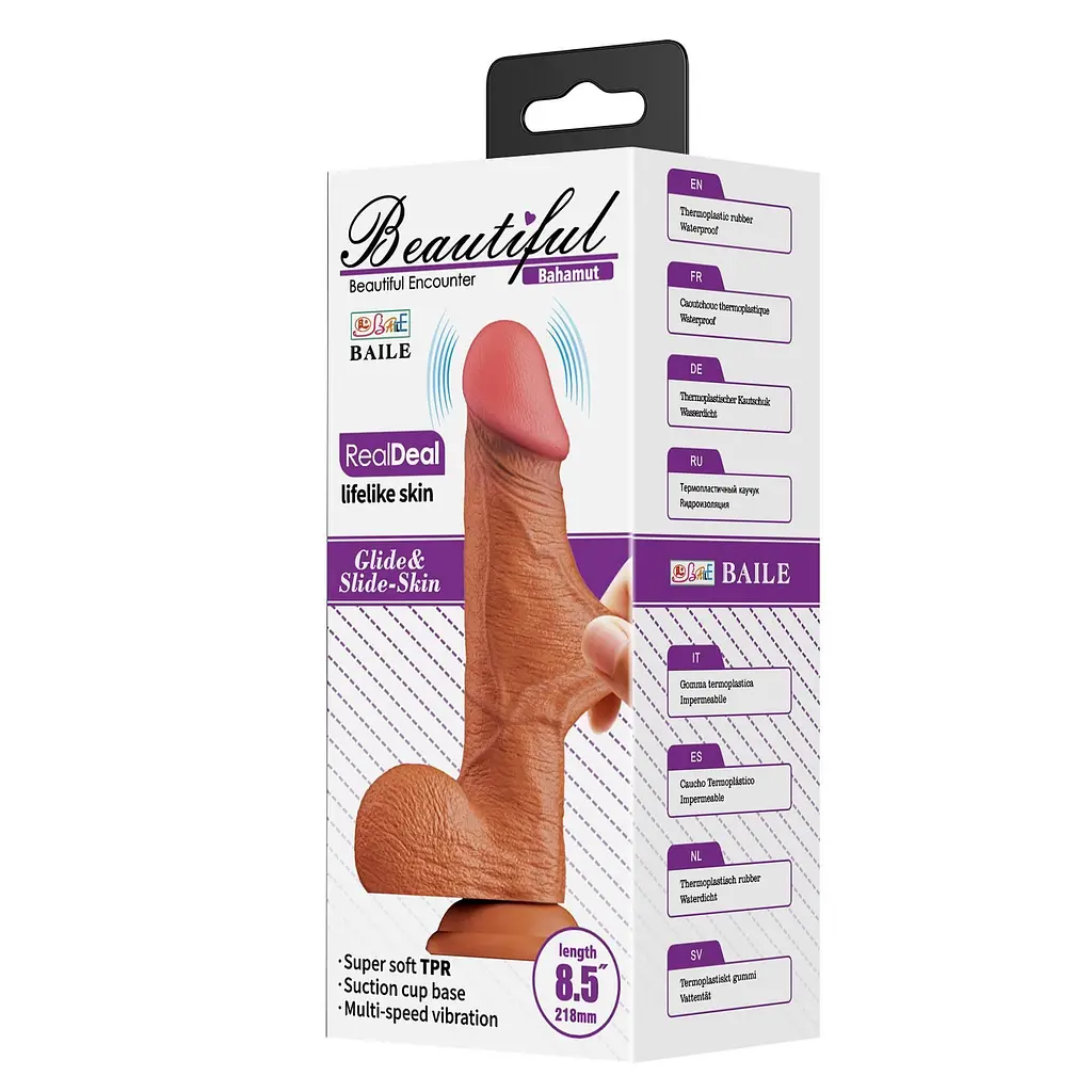 Вібратор Baile Bendable Bahamut 8,5", 21.8 см (тілесний) - фото 9