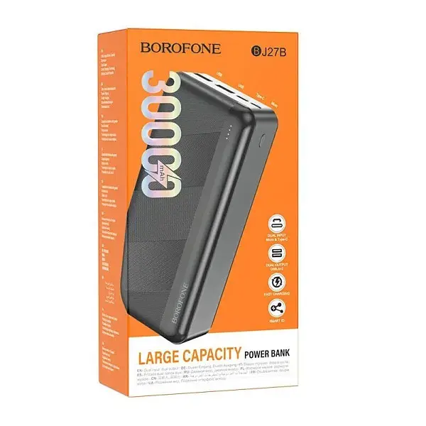 Универсальная мобильная батарея Borofone BJ27B Pindar 10.5W 30000mAh (Черный) - фото 4