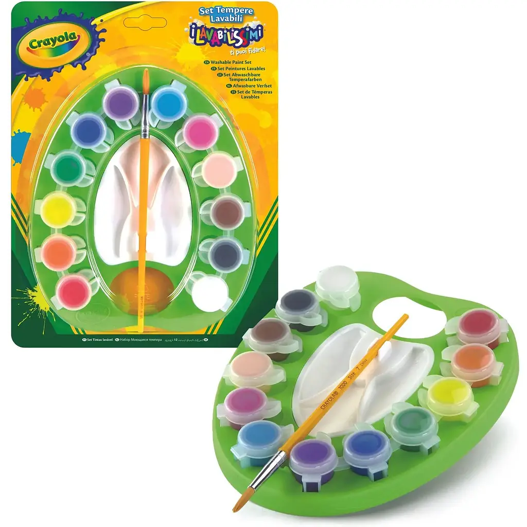Набір постерних фабр Crayola washable, з палітрою та пензликом, 12 кольорів (54-1066) - фото 2