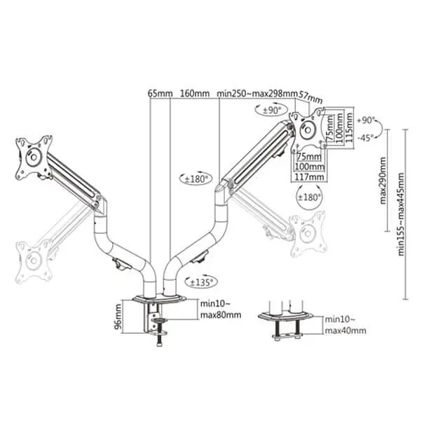 Кронштейн Gembird MA-DA2-02 MA-DA2-02 - фото 2