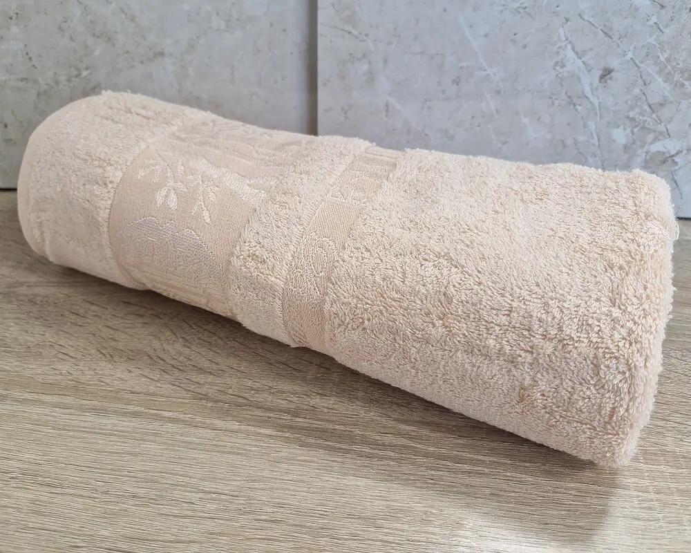 Турецький бамбуковий махровий рушник Zeron 70х140 Bamboo Peach - фото 4