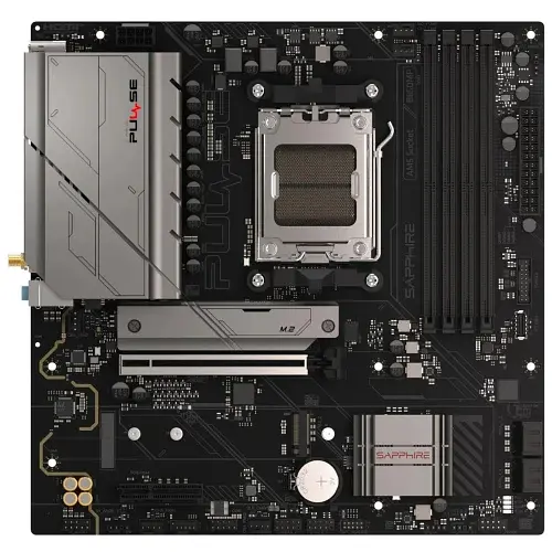 Материнська плата AM5 Sapphire PULSE B850M WIFI, B850, 4xDDR5, Int.Video (CPU), 4xSATA3, 2xM.2, 1xPCI-E 4.0 x16, 1xPCI-E 4.0 x4, ALC897, RTL8125BG, WiFi 6, Bluetooth 5.3, 4xUSB 3.2 / 10xUSB 2.0, HDMI/DP, MicroATX (52123-04-40G) - фото 4