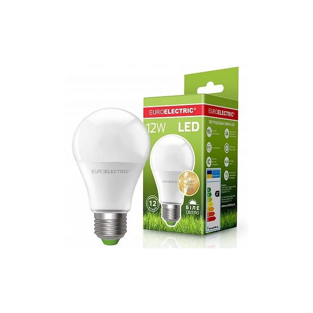 Лампочка EUROELECTRIC LED А60 12W E27 4000K 220V (LED-A60-12274(EE)) - фото 2