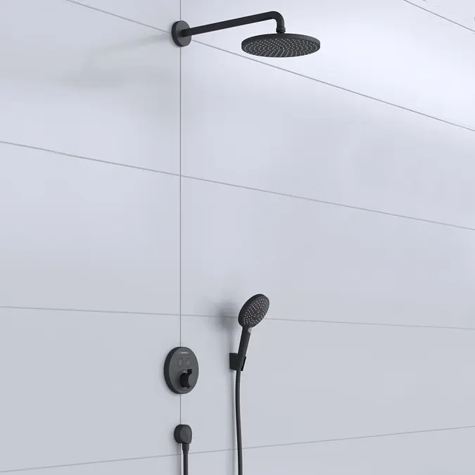 Душова система прихованого монтажу Hansgrohe Raindance S 240 1jet ShowerSelect S з термостатом Matt Black 27959670, Чорний матовий - фото 2