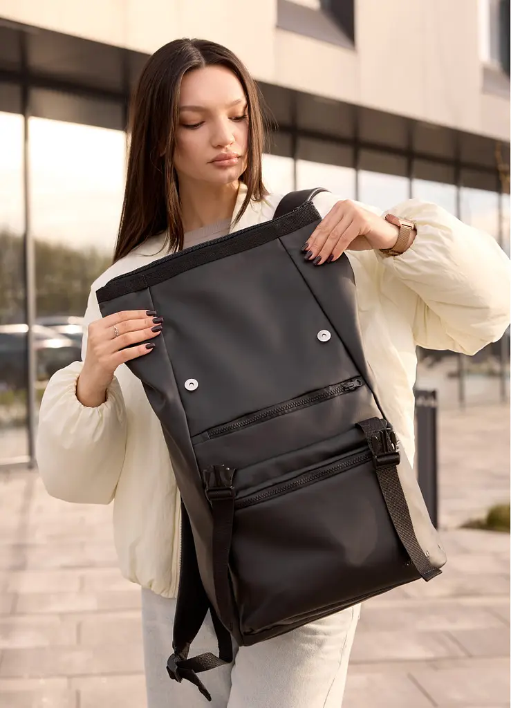 Рюкзак Sambag унісекс RollTop LTT чорний 43 х 31 х 14 см (24238001) - фото 5