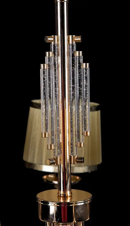 Люстра з абажурами Splendid Ray L80018/8, 8 ламп, висота 45-85 см, діаметр 82 см, золота, біла, коричнева - фото 4