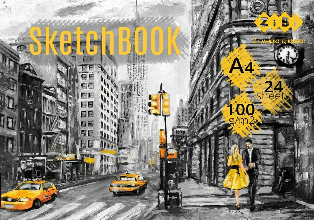 Скетчбук Art Line А4, 24 листа, клееный, белый блок 100 г/м² (в ассортименте) - фото 4