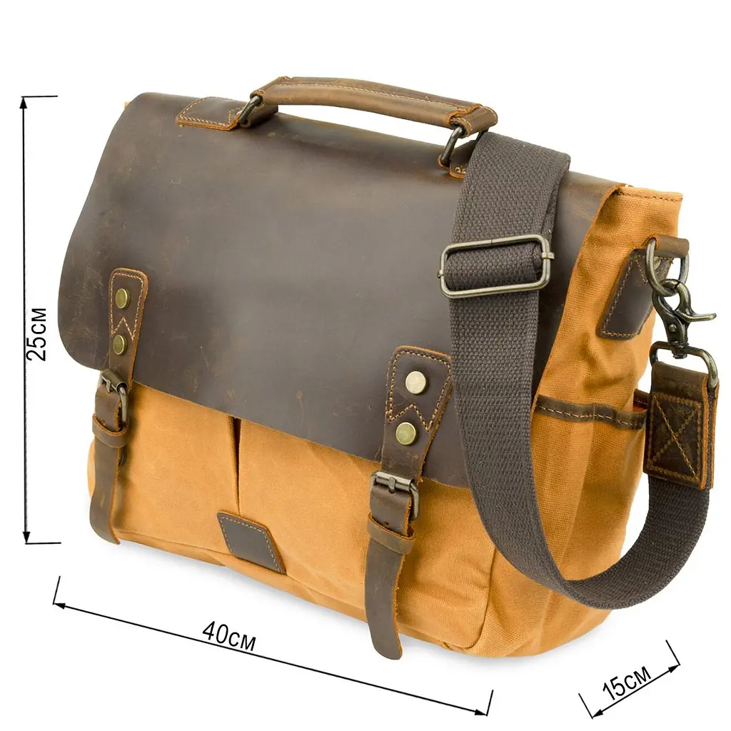 Діловий портфель у поєднанні зі шкірою 20120 Vintage рудий - фото 3