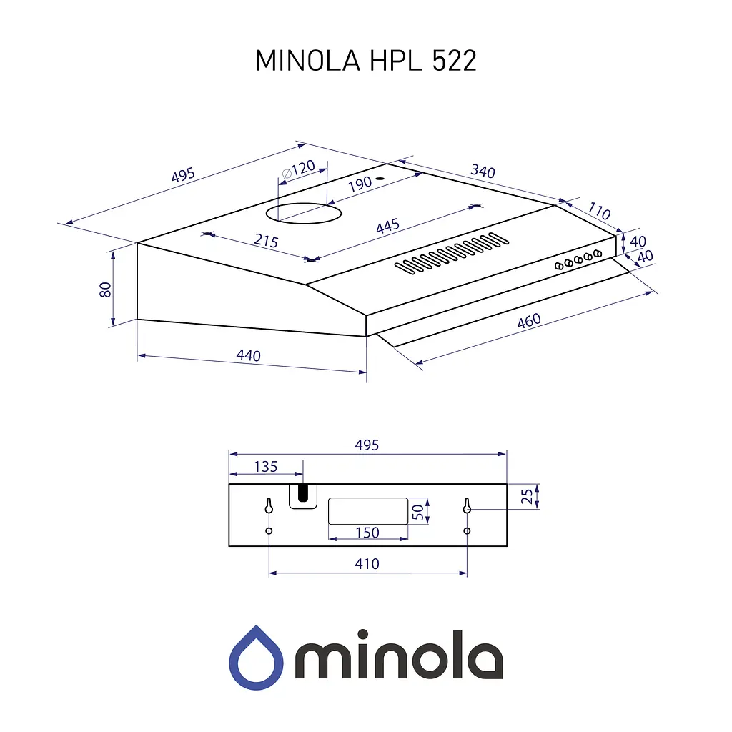Витяжка плоска Minola HPL 522 I - фото 13