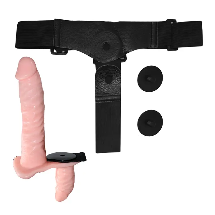 Страпон з вібрацією Ultra Vibrating Doble-Heads LyBaile тілесний - фото 7