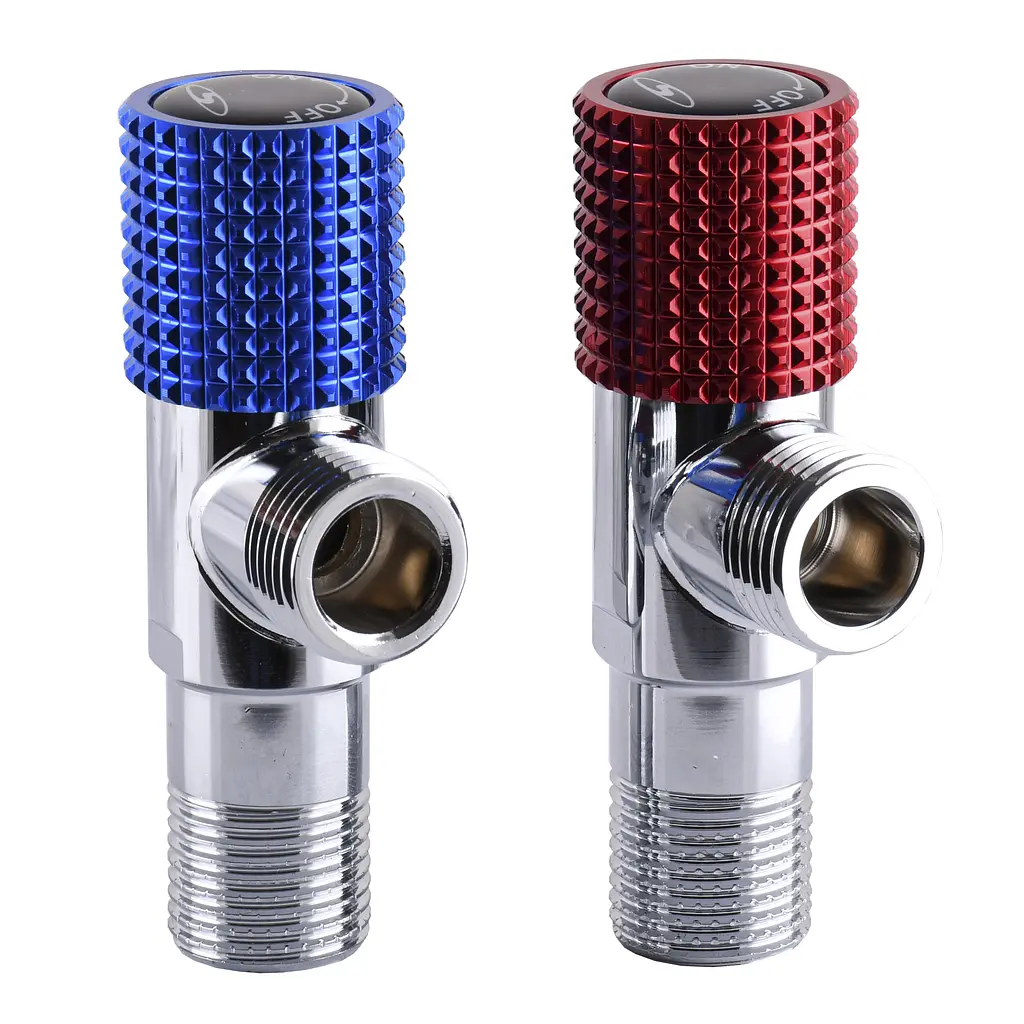 Комплект кранів кутових кераміка Solomon Exclusive 1/2″X1/2″ 9889 Red/Blue (комплект 2шт.) 000025175 - фото 5