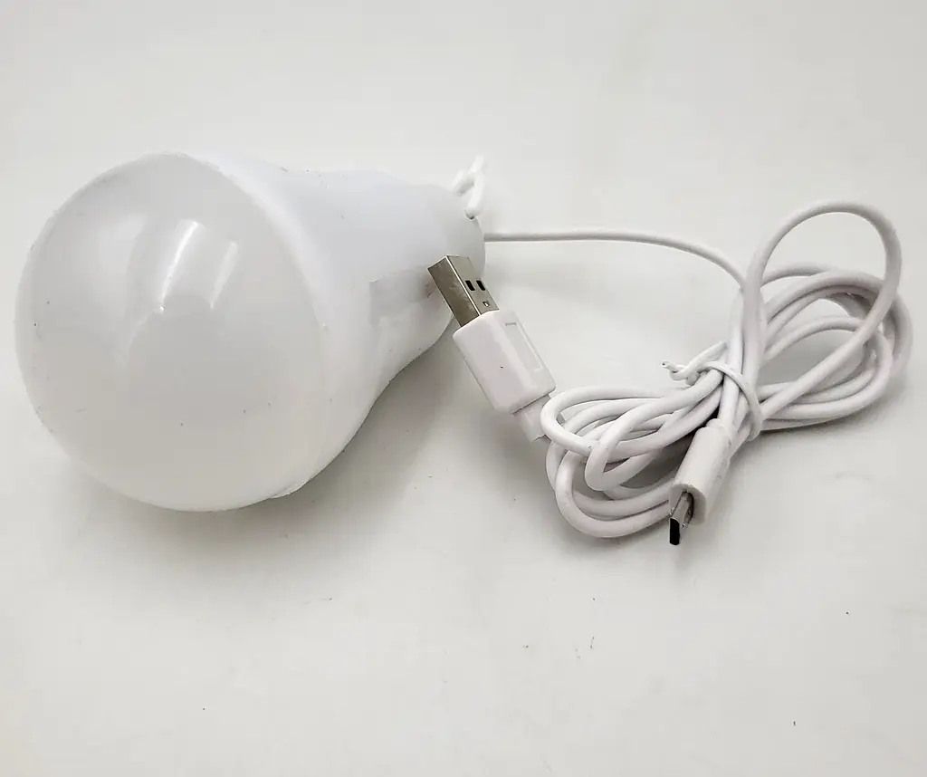 Лампочка від USB та microUSB 5v світлодіодна LED 7W з кабелем 1м для павербанка ноутбука лампа ліхтар UKC холодне світло - фото 4
