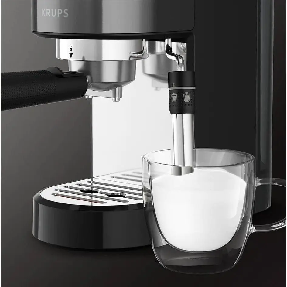 Кофеварка Krups Virtuoso+ рожковая с ручным капучинатором 1 л черная (XP444G10) - фото 8
