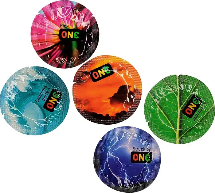 Набір презервативів латексних ONE Color Sensations різнокольорові (ціна за упаковку, 100 шт.) - фото 3