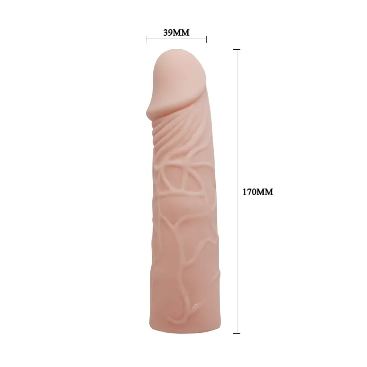 Насадка на член Baile Penis Sleeve Flesh 6, +3 см (тілесний) - фото 3