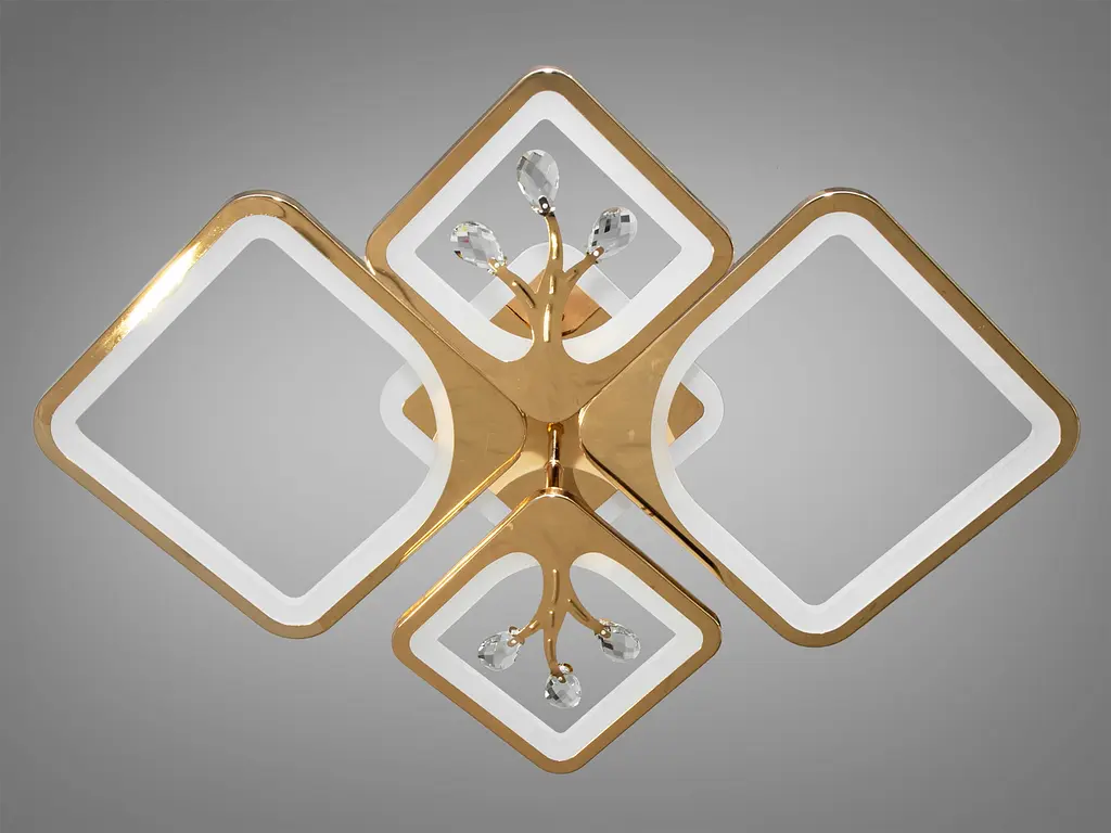 Потолочная люстра с диммером и LED подсветкой, цвет хром, 100W. - фото 4