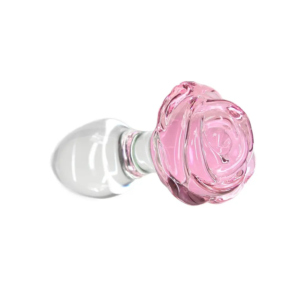 Скляна анальна пробка Pillow Talk Rosy Luxurious Glass Anal Plug, ⌀3,3 см, віброкуля в подарунок - фото 2