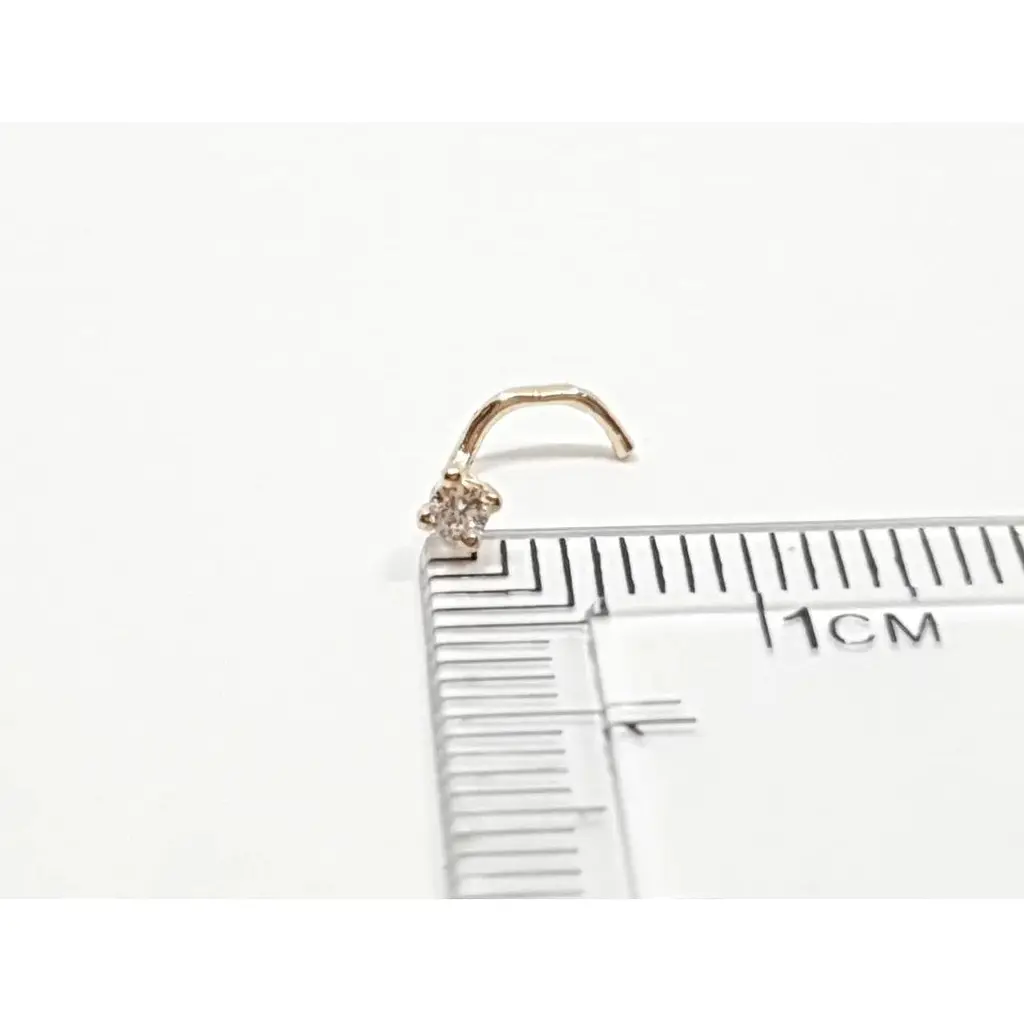 Золота сережка-пірсинг Dear в ніс Dear з фіанітом. 1018.1 - фото 3